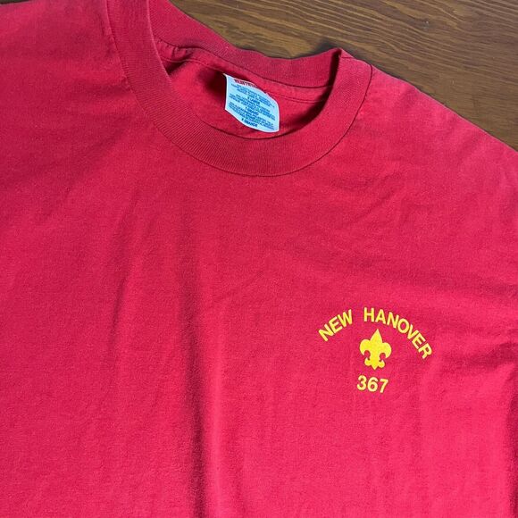 Vtg Hanes Heavyweight 50/50 Red Cub Scout Pack 367 New Hanover Single Stitch XL - Picture 2 of 6